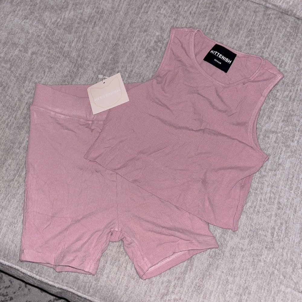 NWT Kittenish Bra & Biker Short Set